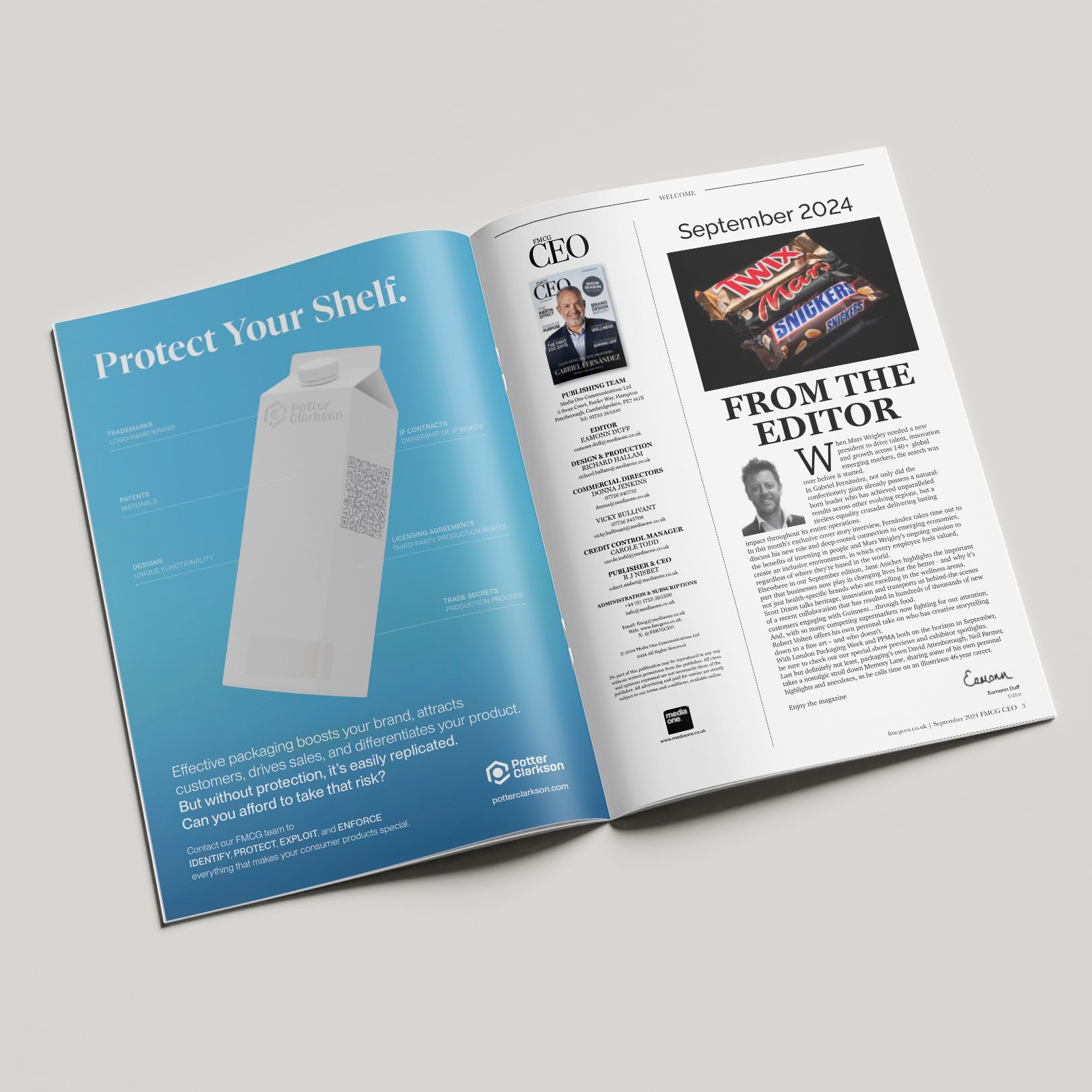 Potter Clarkson advertisement magazine mockup